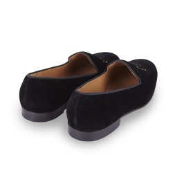 slipper men 525 black velvet