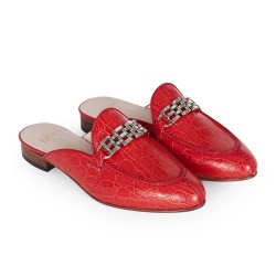 Slippers 3504 red cocodrile...