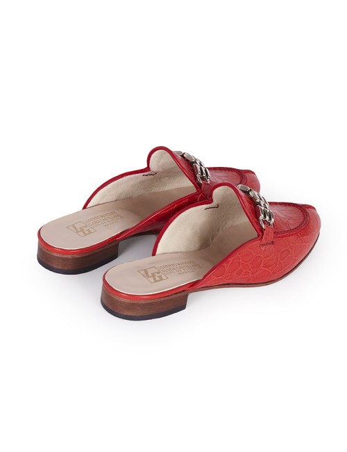 Slippers 3504 red cocodrile...