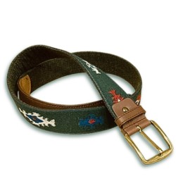 Green canvas belt with...
