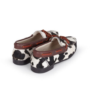 Mocasines castellanos mujer con estampado de pelo de vaca animal print